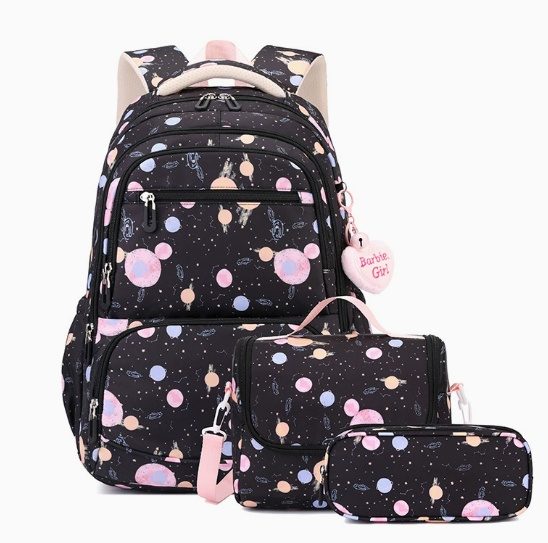 3-Piece Cartoon Print School Backpack Set